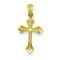 14K Yellow Gold Passion Cross Pendant Charm Jewelry 25mm x 13mm